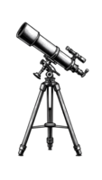 A drawing of a telescope on a tripod png