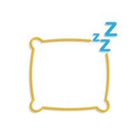 Mindfulness icon. Nap or rest. Pillow with letter Z. mental health, calmness, exercise. Mixed design style vector