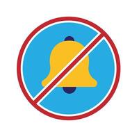 Mindfulness icon. no notification. bell in crossed circle. mental health, lifestyles, meditating. Flat design style vector