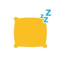 Mindfulness icon. Nap or rest. Pillow with letter Z. mental health, calmness, exercise. Flat design style vector