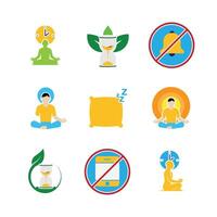 Mindfulness icon. Meditation and yoga, no notification, meditation timer, etc. mental health, calmness, concentration. flat design style vector