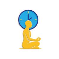 Mindfulness icon. Meditation and yoga. Lotus sitting person with circular aura. mental health, calmness, concentration. isometric design style vector