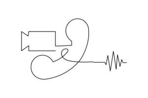 Smart phone tech icon in simple art line form for digital user access and online activity vector