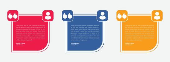 Modern testimonial quote box template for social media and customer reviews. vector