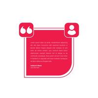 Modern testimonial quote box template for social media and customer reviews. Editable vector