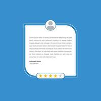 Modern testimonial quote box template for social media and customer reviews. Editable customer review vector