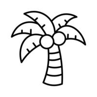 Cartoon Palm Tree Illustration. This illustration features a cartoon style palm tree with a bold black outline. vector