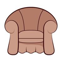 Classic Cozy Armchair Illustration. This illustration features a classic upholstered armchair with a rounded backrest and wide, cushioned armrests. vector