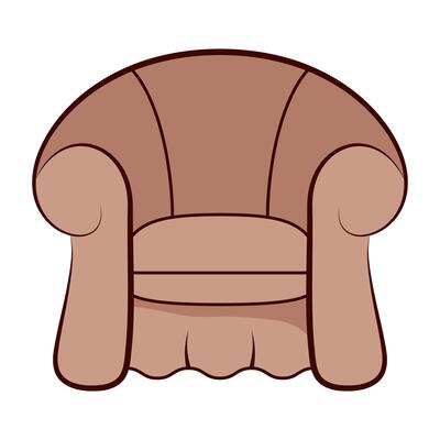 Classic Cozy Armchair Illustration. This illustration features a classic upholstered armchair with a rounded backrest and wide, cushioned armrests.