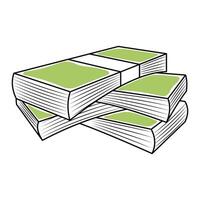 Stacked Money Bundles Illustration. This illustration depicts a stylized stack of money bundles, neatly arranged in a pile. vector