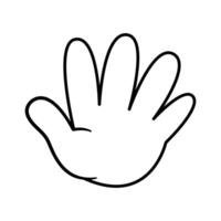 Hand Showing the Number Five Illustration. A human hand with all five fingers fully extended, representing the number five. vector