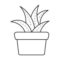 Potted Succulent Outline Illustration. This is a clean and simple illustration of a potted succulent plant. vector