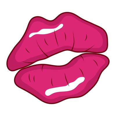 Pink Glossy Lips Illustration. This vibrant illustration features a bold and stylish pair of lips in a rich pink hue.