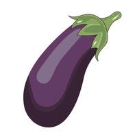 Fresh Eggplant Illustration. A clean, colorful illustration of a single eggplant with a smooth, glossy surface. vector