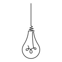 Minimalist Light Bulb Outline Illustration. This illustration showcases a minimalistic outline of a light bulb. vector