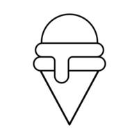Ice Cream Cone Outline Illustration. This illustration showcases a simple and clean outline of an ice cream cone. vector