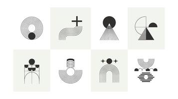 Modern Abstract Geometric Art Set Minimalist Graphic Design Collection vector