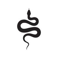 Stylized black snake silhouette winding on white background silhouette isolated on white background vector