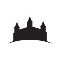 Black silhouette of a castle with multiple towers on a white background silhouette isolated on white background vector