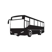 Black silhouette of a modern passenger bus isolated on white background vector