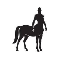 Mythical centaur creature silhouette isolated on white background vector
