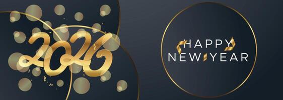 Sparkling Gold 3D Text 2026 Banner with Modern Background for Holiday Promotions vector