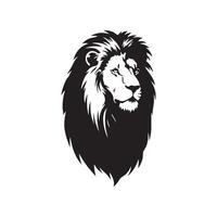 Lion head silhouette isolated on white background vector
