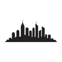 Diverse cityscape buildings silhouette isolated on white background silhouette vector