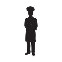 Chef silhouette standing proudly isolated on white background vector