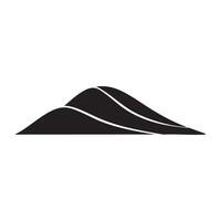 Abstract black mountain shape with flowing lines silhouette isolated on white background vector