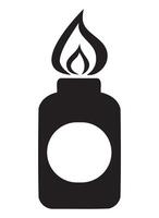Black Silhouette of a Bottle with Flame Icon for Creative Design Projects vector