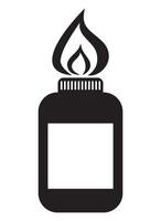 Abstract Black and White Illustration of a Bottle with Flame Icon vector