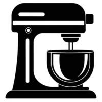Stylish Black Stand Mixer Baking Equipment for Delicious Cakes and Cookies in the Kitchen - Professional digital artwork with vibrant colors and detailed composition vector