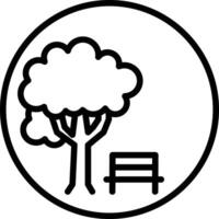 A black and white image of a park bench and tree vector