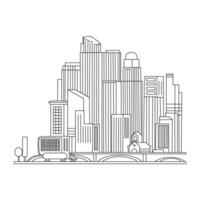 Downtown Architecture Line Sketch vector