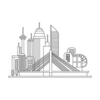 Freehand City Illustration for Design Use vector