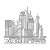 City Horizon Sketch with Buildings vector