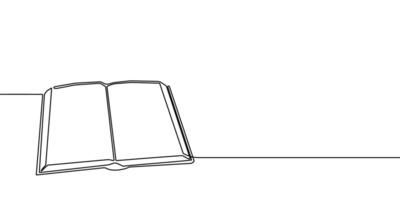Book line art one open education illustration school read continuous icon. Line book sketch drawn hand bible background library doodle stack outline old shelf paper research pen study write. vector