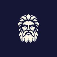 the head of a man with a beard on a dark background vector