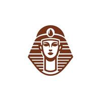 the head of an egyptian pharaoh is shown in a brown and white design vector