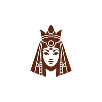 symbol egyptian woman with a crown on her head vector
