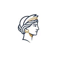 the head of a woman with a crown on her head vector