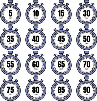 un conjunto de cronógrafo números con diferente veces vector