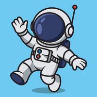 Cartoon astronaut floating in space vector