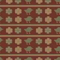 A knitted pattern with birds and leaves vector