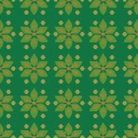 A green and gold pattern with leaves vector
