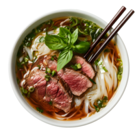 Beef Pho Soup with Rice Noodles png