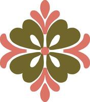 Versatile decorative motif with heart-petal shapes in a flat symmetrical style. Suitable for print, digital, or craft use vector