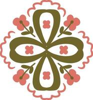 Elegant symmetrical floral design featuring heart-inspired shapes and organic forms vector