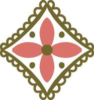 Whimsical floral design with heart-like petals in a symmetrical layout perfect for cheerful and creative projects vector